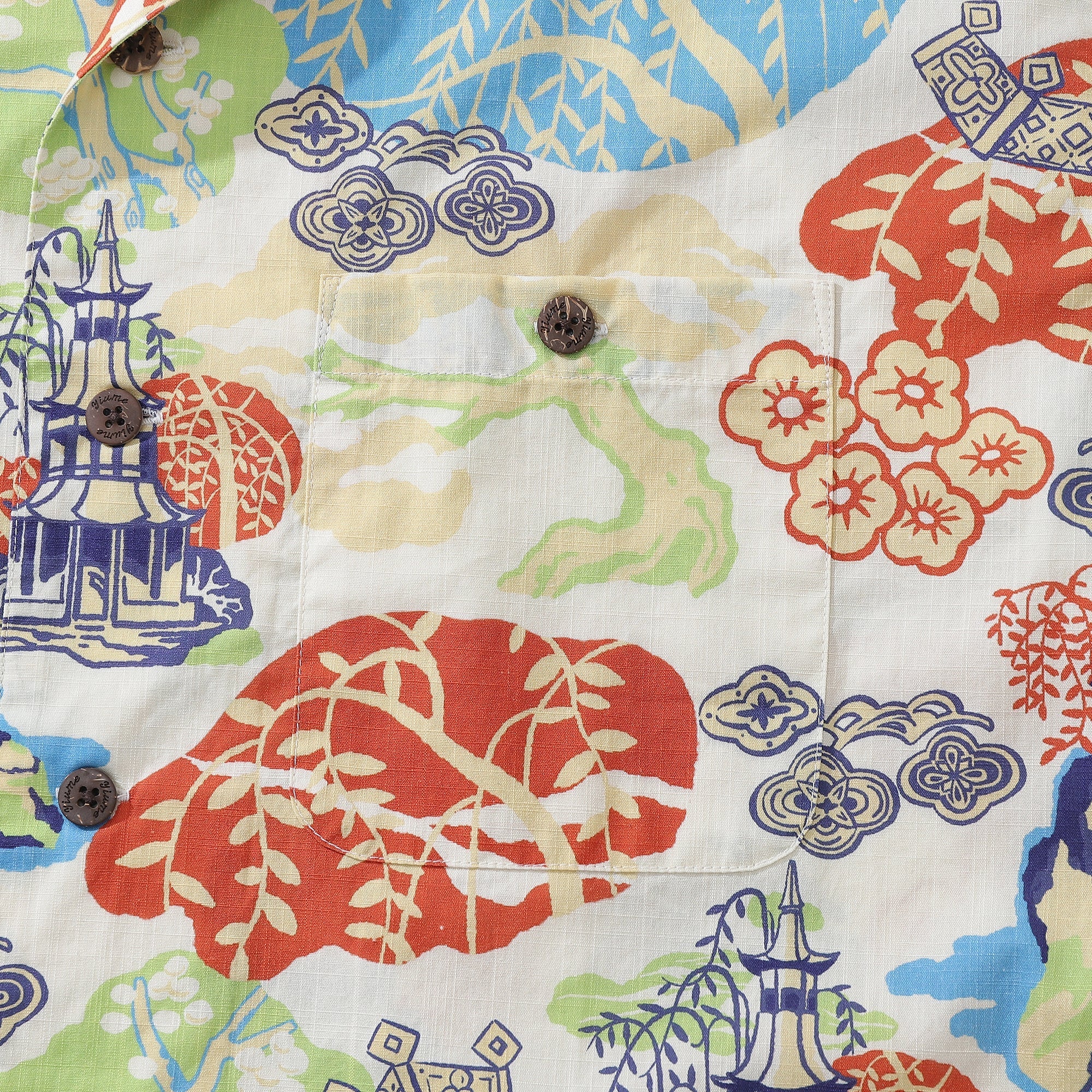 Hawaiian Shirt For Men 1950s Vintage Amusement Park Shirt Camp Collar 100% Cotton
