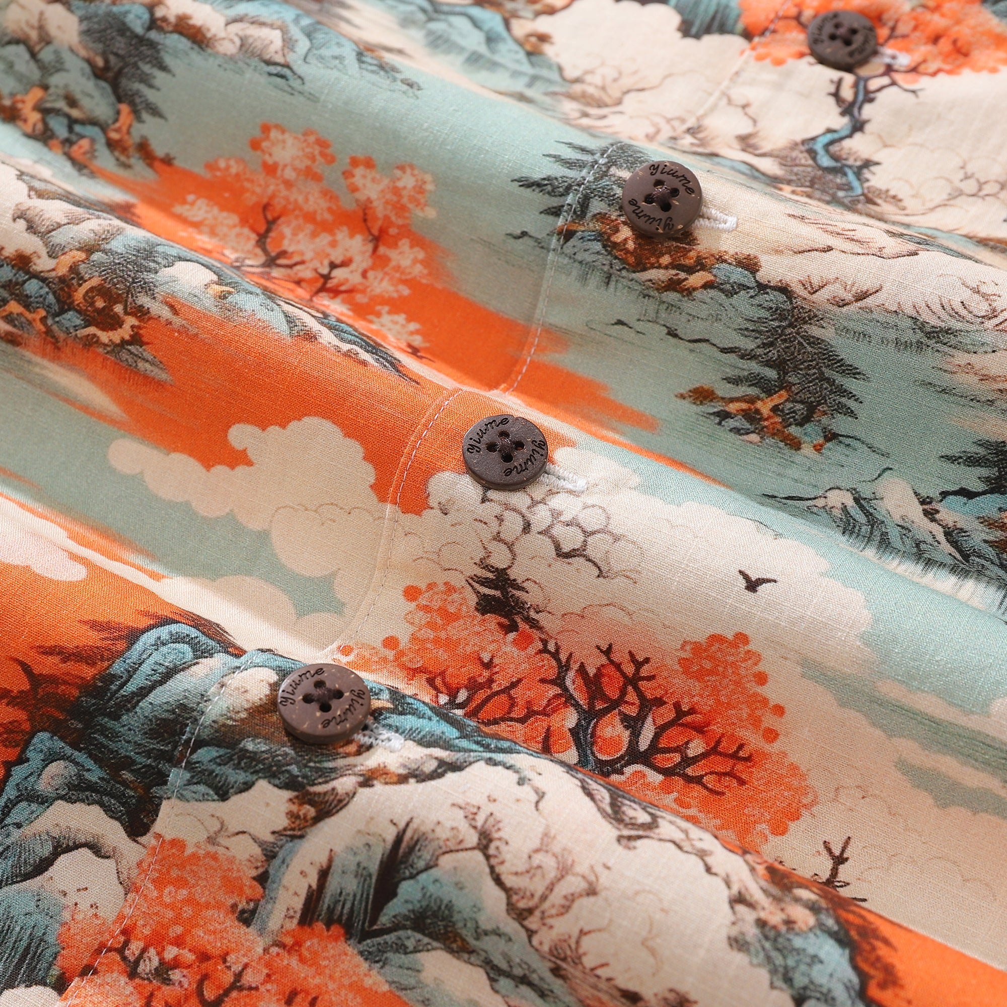 Hawaiian Shirt For Men 1950s Vintage Nature's Majesty Shirt Camp Collar 100% Cotton