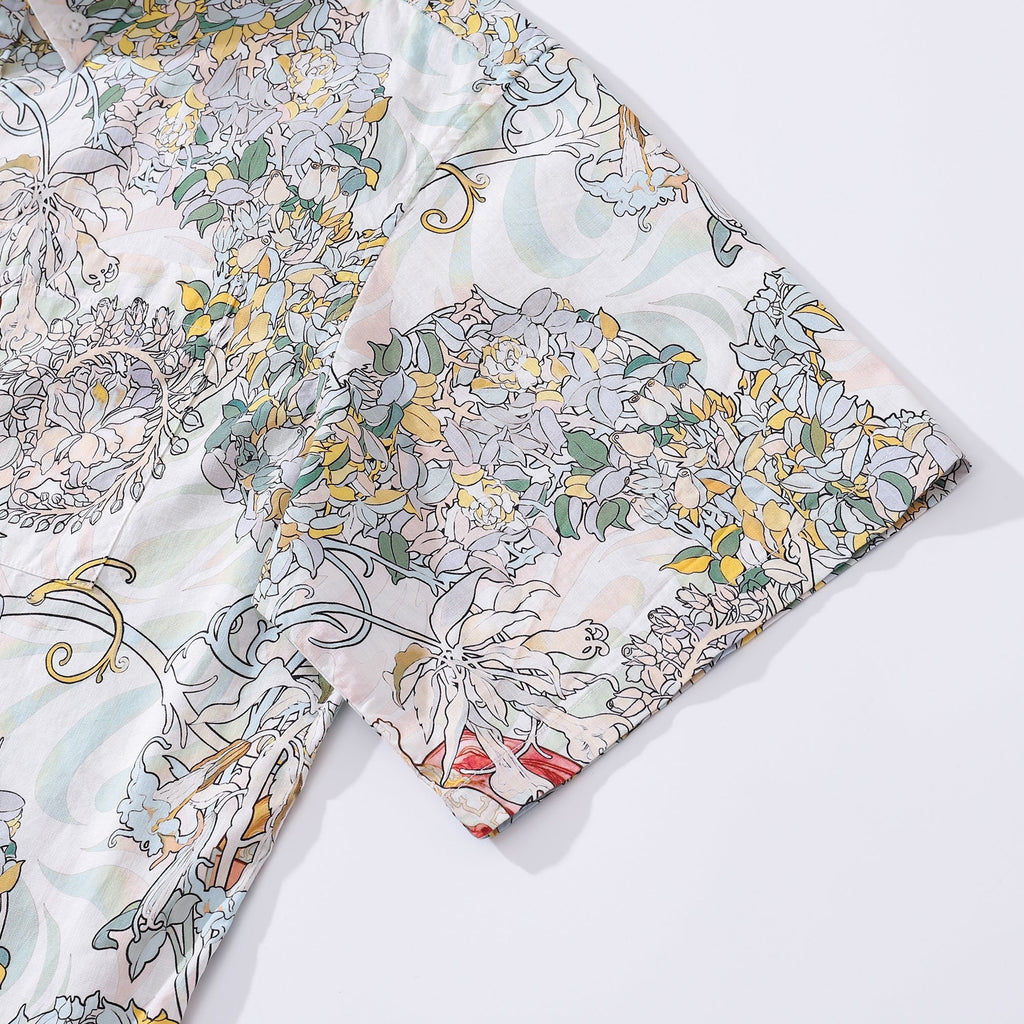 Hand Painted Pretty Print 100% Cotton Button-down Men's Shirt